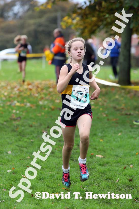 Green 373 under-13 girls North East Harrier League, Blaydon. Photo: David T. Hewitson/Sports for All Pics